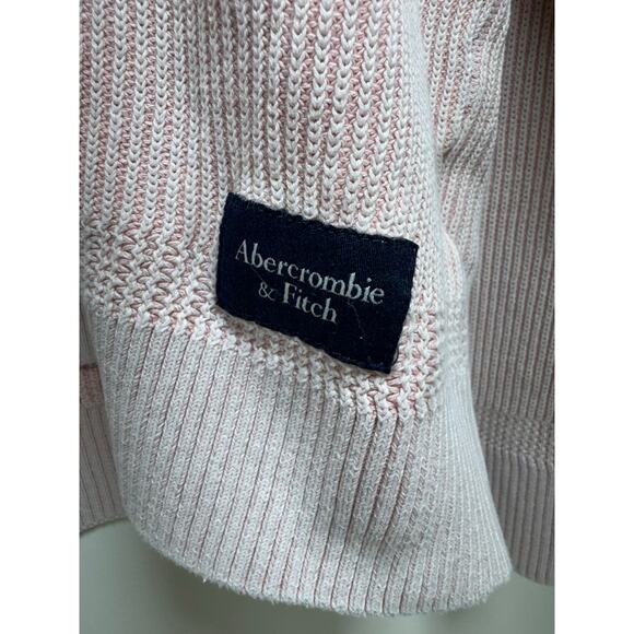 Abercrombie & Fitch Oversized Y2K Ribbed Sweater Pale Pink Barbie Core SzXL FlAW - Picture 6 of 13
